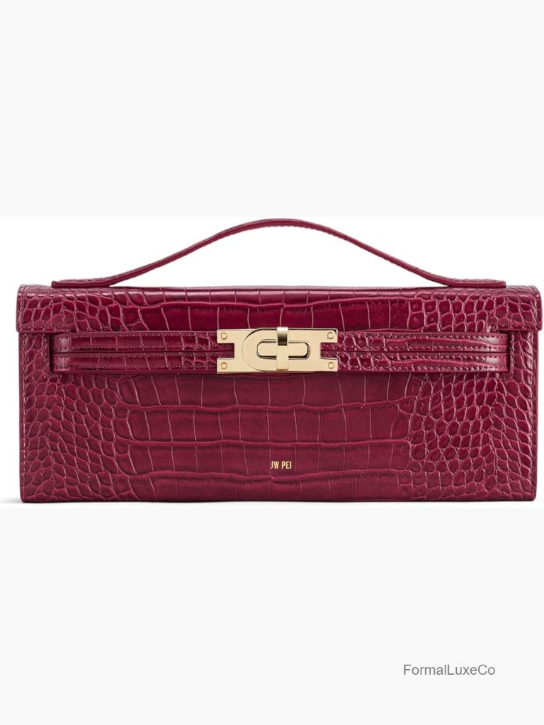 Structured Croc Embossed Vegan Leather Top Handle Satchel Crossbody